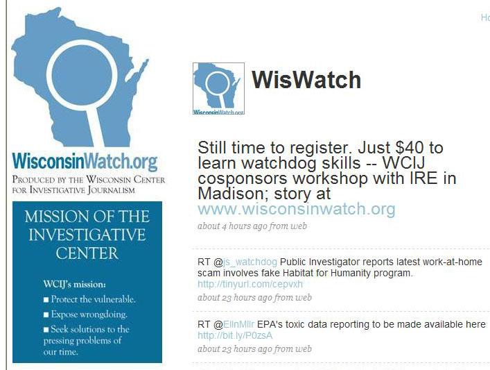 Wisconsin Watch Follow WisconsinWatch.org and WCIJ on Twitter - Wisconsin Watch
